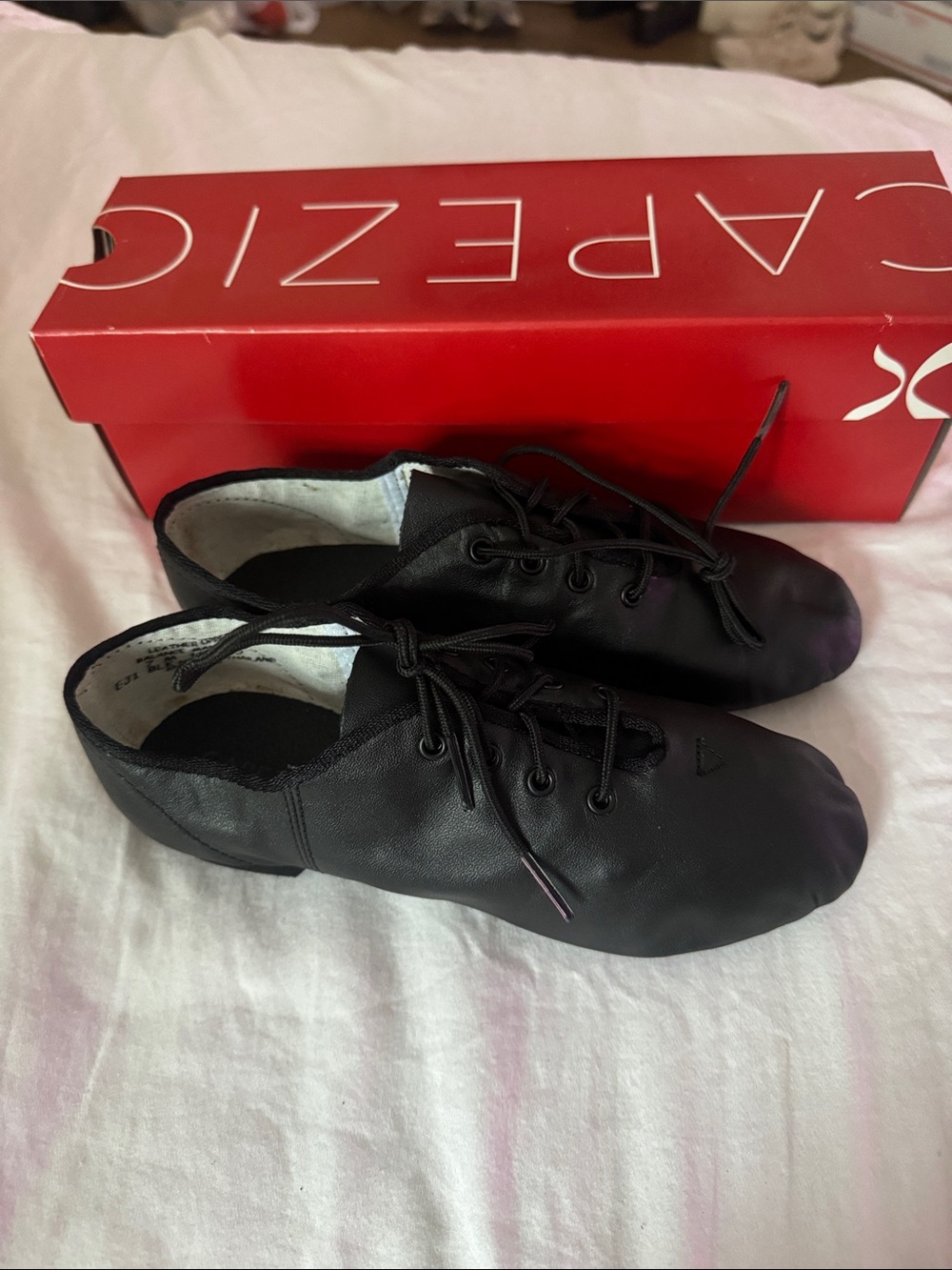Capezio Black Lace-Up Jazz Dance Shoes